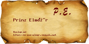 Prinz Elmár névjegykártya